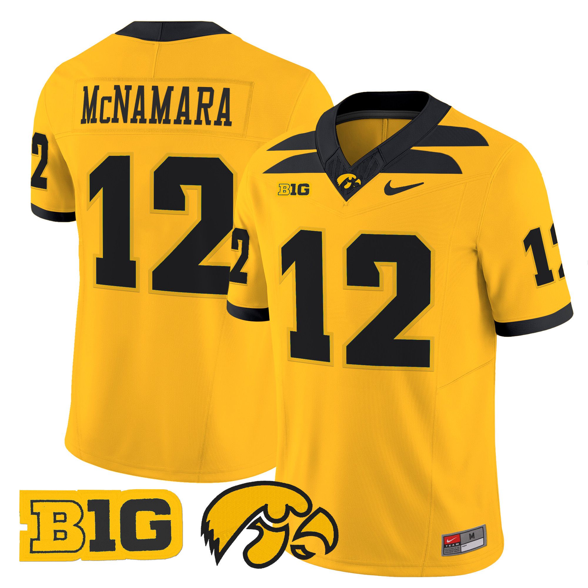 Men Iowa Hawkeyes #12 Mcnamara Yellow Nike 2024 Vapor Limited NCAA Jersey style 1